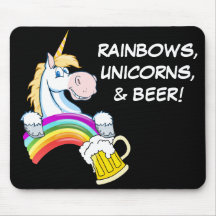 Pint of Gold at End of Rainbow (Plus Unicorn) Mousepad