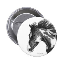 Pinto Horse Button