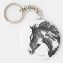 Pinto Horse Keychain