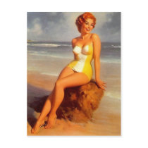 Pinup Bathing Beauty Postcard