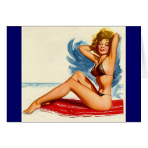 Pinup Beach Beauty Card