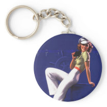Pinup Girl By the Bay Key Chain