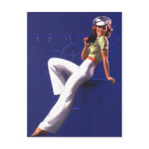 Pinup Girl By the Bay Postcard