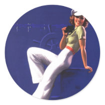 Pinup Girl By the Bay Sticker