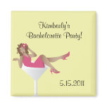 Pinup girl/martini glass bachelorette party mag... refrigerator magnet