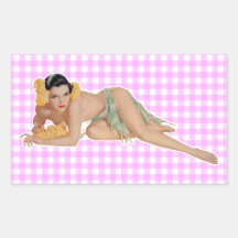 Pinup Girl Rectangle Sticker
