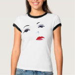 PinUp Lipstick Girl, womens ringer t-shirts tops