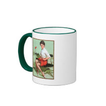 Pinup Secretary Coffee Mugs