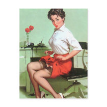 Pinup Secretary Post Cards