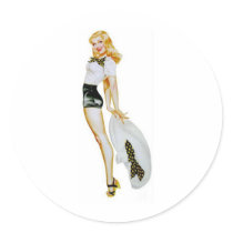 Pinup With Big Hat Sticker