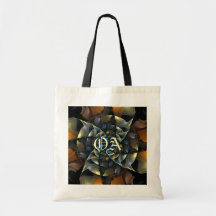 Pinwheel Abstract Art Monogram Bag