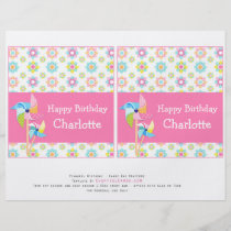 Pinwheel Birthday Party Candy Bar Wrappers flyers