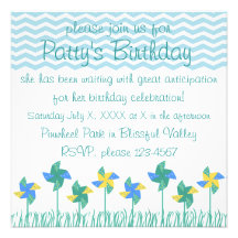 Pinwheels at the Park Personalized Announcement