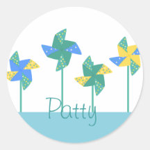 Pinwheels in the Park Round Sticker