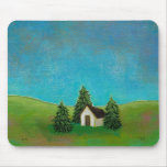 Pioneer house art peaceful landscape painting mousepads
