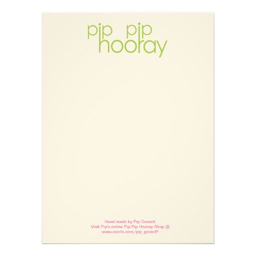 Pip Pip Hooray Product Backing Card Custom Announcement