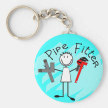 Pipe Fitter Stick Man Keychains