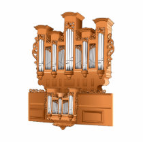 Pipe Organ, Church Organ Graphic Brown Acrylic Cut Out