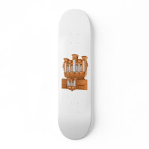 Pipe Organ, Church Organ Graphic Brown Skate Board Deck