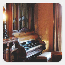 Pipe Organ in Living Room Square Stickers