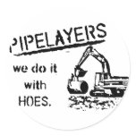Pipelayer w/ girl sitting on pipe sticker