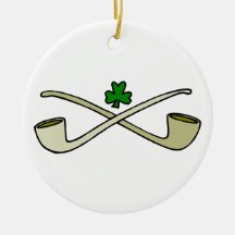 Pipes and shamrock christmas tree ornament