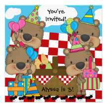 Pique-nique avec l'invitation d'anniversaire de no