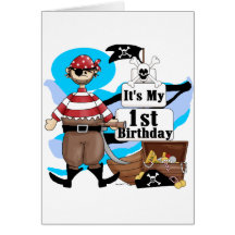 Pirate 1st Birthday T-shirts and Gifts Greeting Cards