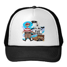 Pirate 1st Birthday T-shirts and Gifts Mesh Hats