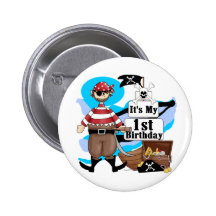 Pirate 1st Birthday T-shirts and Gifts Pin