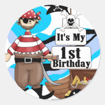 Pirate 1st Birthday T-shirts and Gifts Sticker