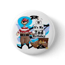 Pirate 2nd Birthday T-shirts and Gifts Pin