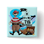 Pirate 7th Birthday Tshirts and Gifts Pins