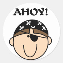 Pirate Ahoy Round Stickers
