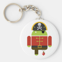 Pirate androïde écrasant Apple Porte-clé