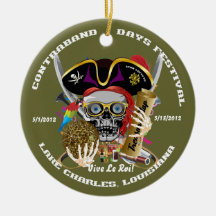 Pirate Auto Dual Logo Bicentennial  Pls View Notes Christmas Tree Ornament