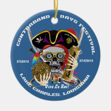 Pirate Auto Dual Logo Bicentennial  Pls View Notes Christmas Tree Ornaments