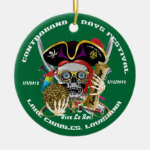 Pirate Auto Dual Logo Bicentennial  Pls View Notes Christmas Tree Ornaments