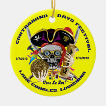 Pirate Auto Dual Logo Bicentennial  Pls View Notes Christmas Tree Ornaments