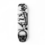 Pirate black and white skull's with ship and sword skateboards