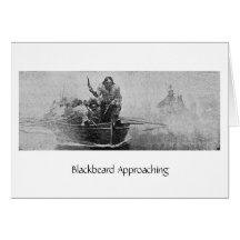 Pirate Blackbeard Approaching Greeting Card