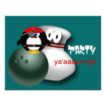 Pirate Bowling Party Invitations Customizable