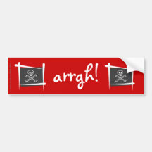 Pirate Brush Flag Bumper Sticker