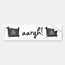Pirate Brush Flag Bumper Stickers