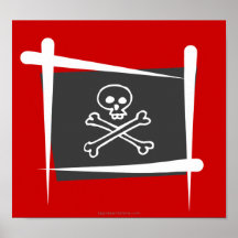 Pirate Brush Flag Poster
