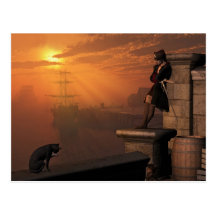 Pirate Captain at Sunset Post Cards