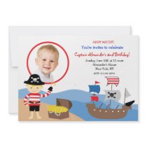 Pirate Captain Photo Birthday Party Invitations