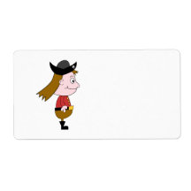 Pirate Cartoon Character. Custom Shipping Label