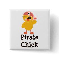 Pirate Chick Button