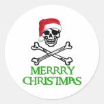 Pirate Christmas Round Sticker